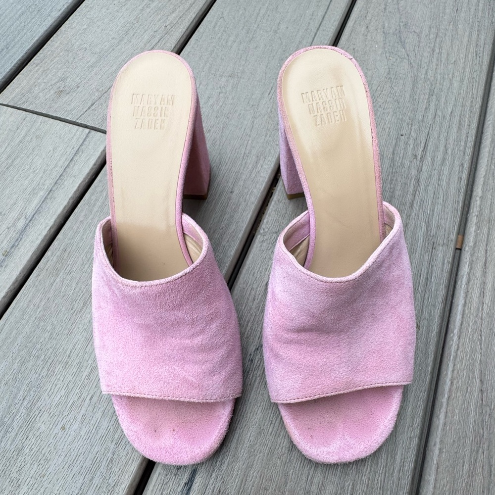 Maryam Nassir Zadeh Lilac Purple Suede Mules size 37